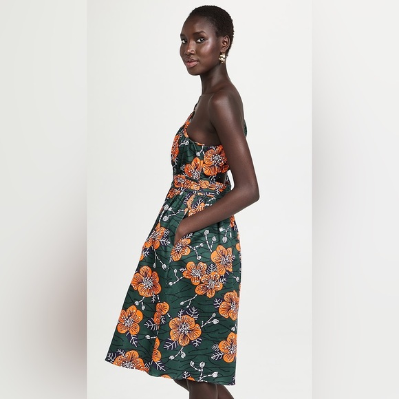 Autumn Adeigbo Trixie One Shoulder Green & Orange Floral Dress - Picture 14 of 14